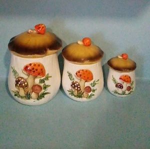 Merry Mushroom antique/vintage canister set